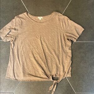 Women's Dylan Beige Top with Tie Detail M